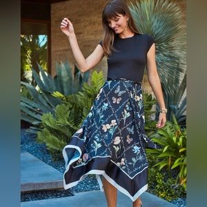 White House Black Market Handkerchief Hem Midi Dress - size 00